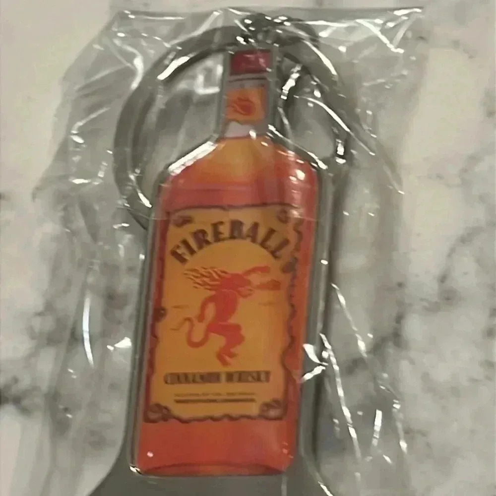 Fireball Whisky keychain bottle opener and koosie - NEW - Picture 4 of 8